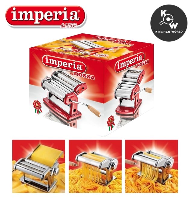 เครื่องรีดเส้นพาสต้าแบบมือหมุน Imperia Model 120 สีแดง_4